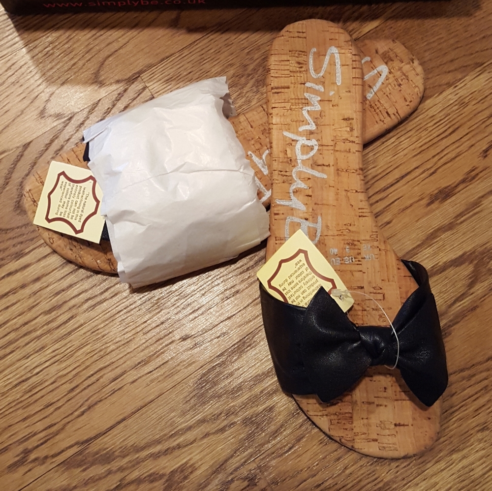 New in box Simply Be black sandal- size 9